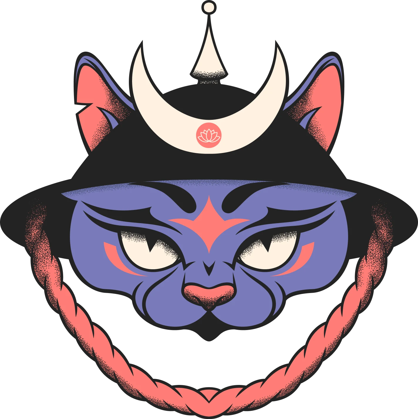 General A — cat in a samurai helmet